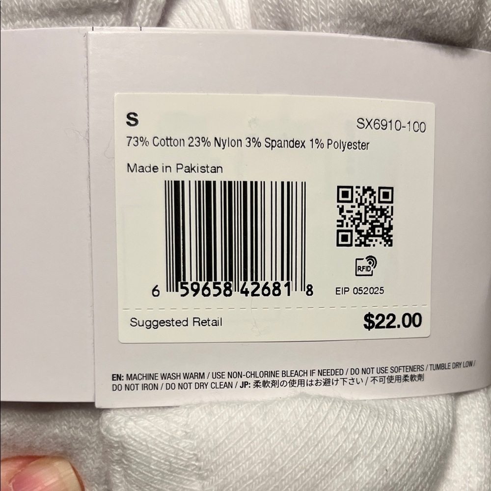 Nike Everyday Kids White Crew Socks - 6 pack - Picture 5 of 6